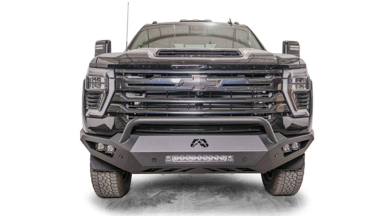 us steel front bumper with 20 inch light bar center mount sensor compatible add cube lights sleek fit and style