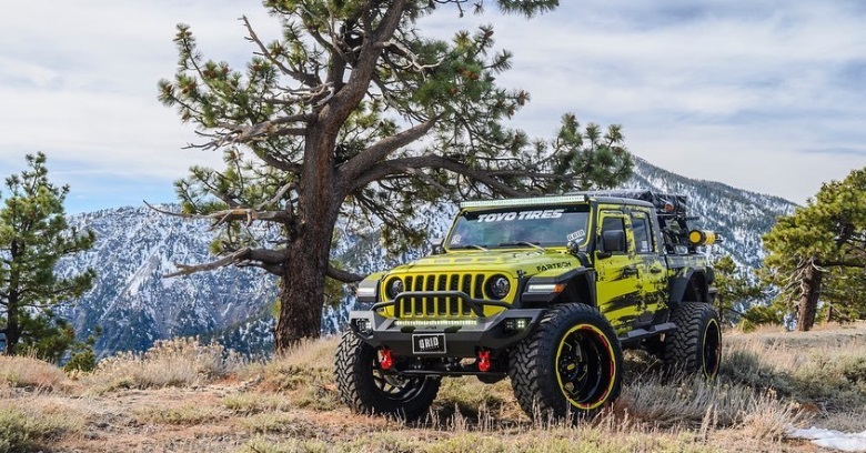 matrix bumper on jeep in mountain setting
